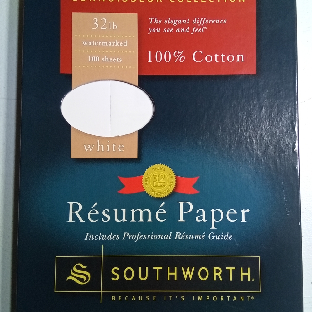 Professional Résumé Paper Pack White 100% Cotton Watermark Laser InkJet Printer